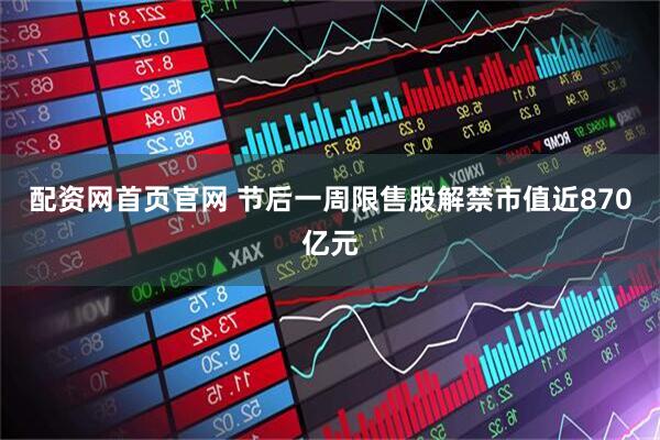 配资网首页官网 节后一周限售股解禁市值近870亿元